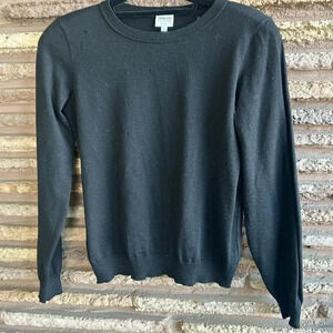 Armani Collezioni Italian Black 100% Wool Round Neck Sweater READ Size 8